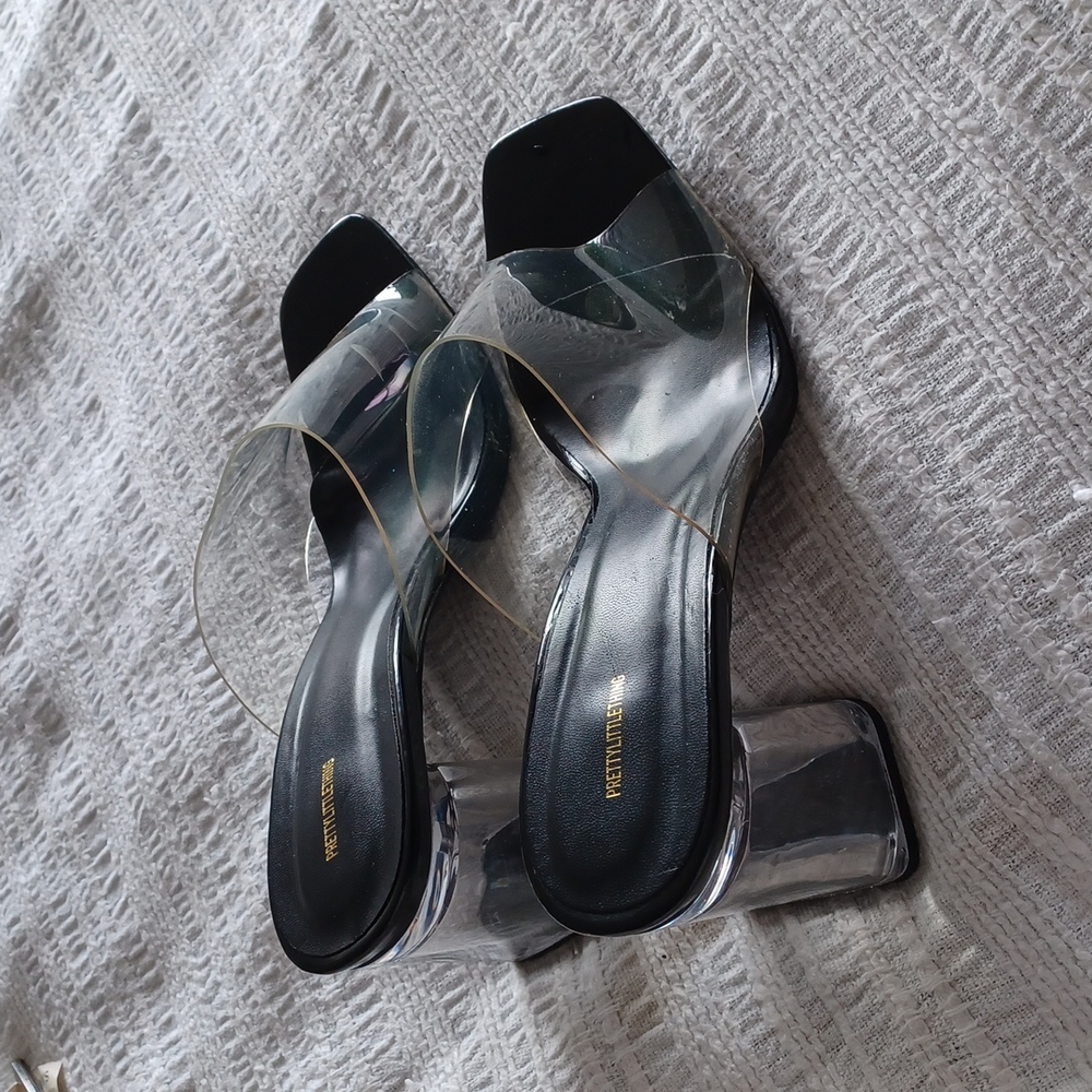 PrettyLittleThing clear block heel shoes size 7/40
